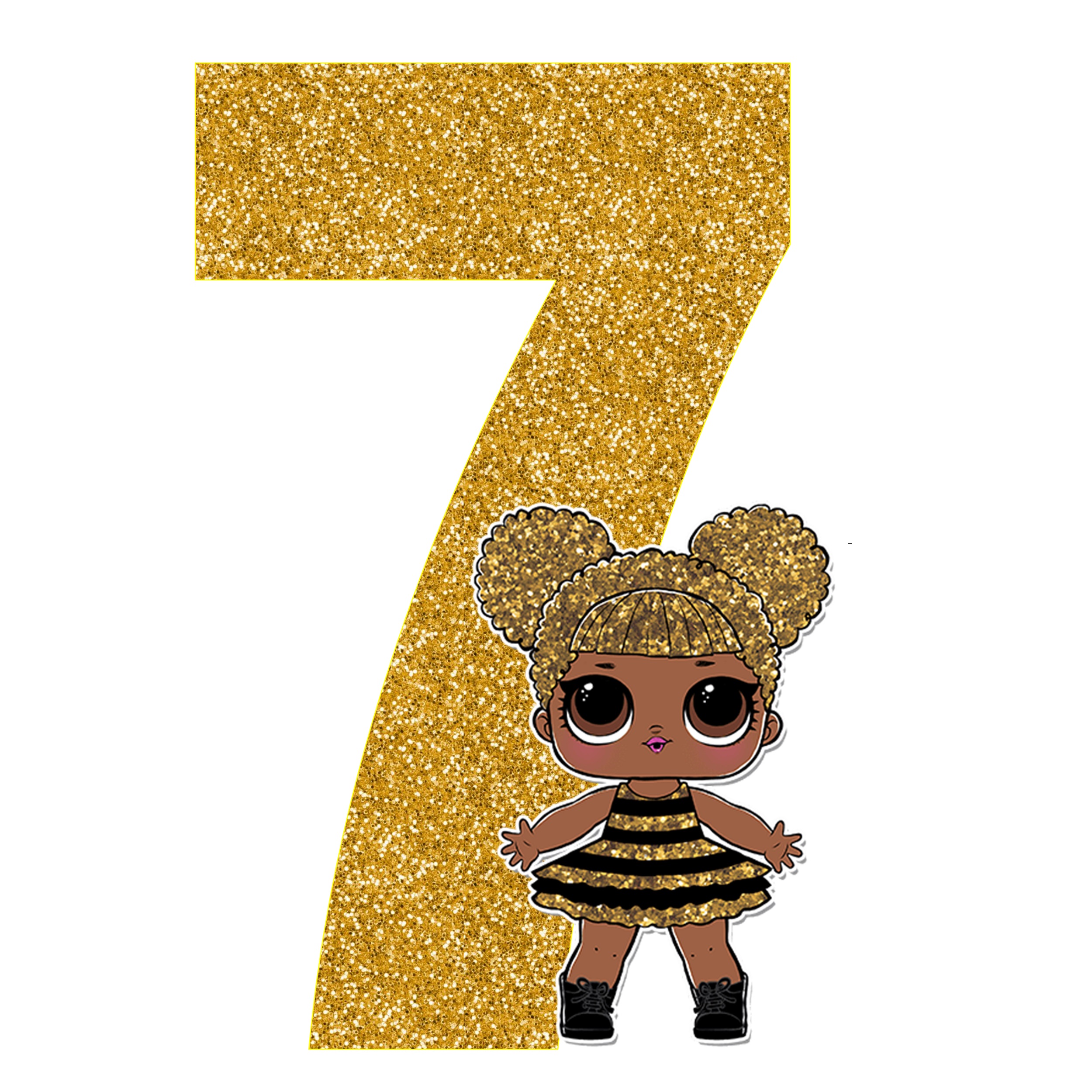  استند رومیزی تولد طرح عدد 7 طلایی مدل ال و ال کد 05