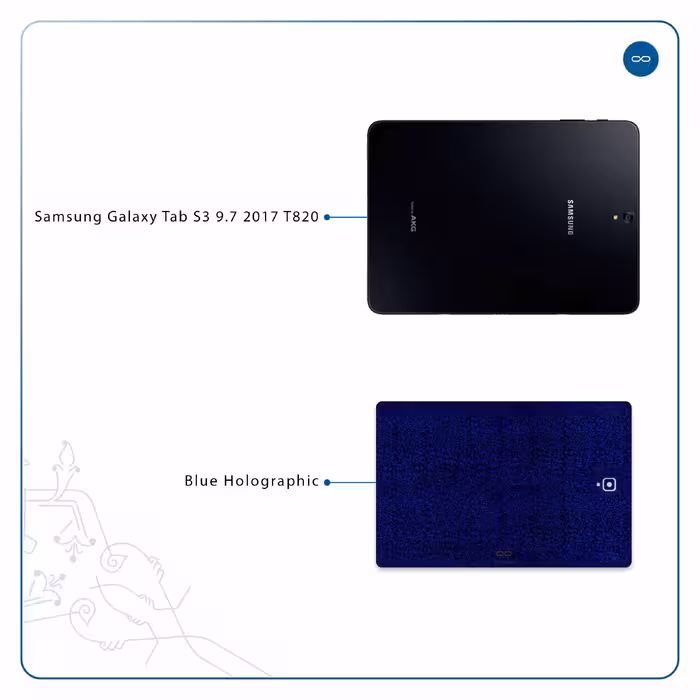 برچسب پوششی ماهوت مدل Blue-Holographic مناسب برای تبلت سامسونگ Galaxy Tab S3 9.7 2017 T820