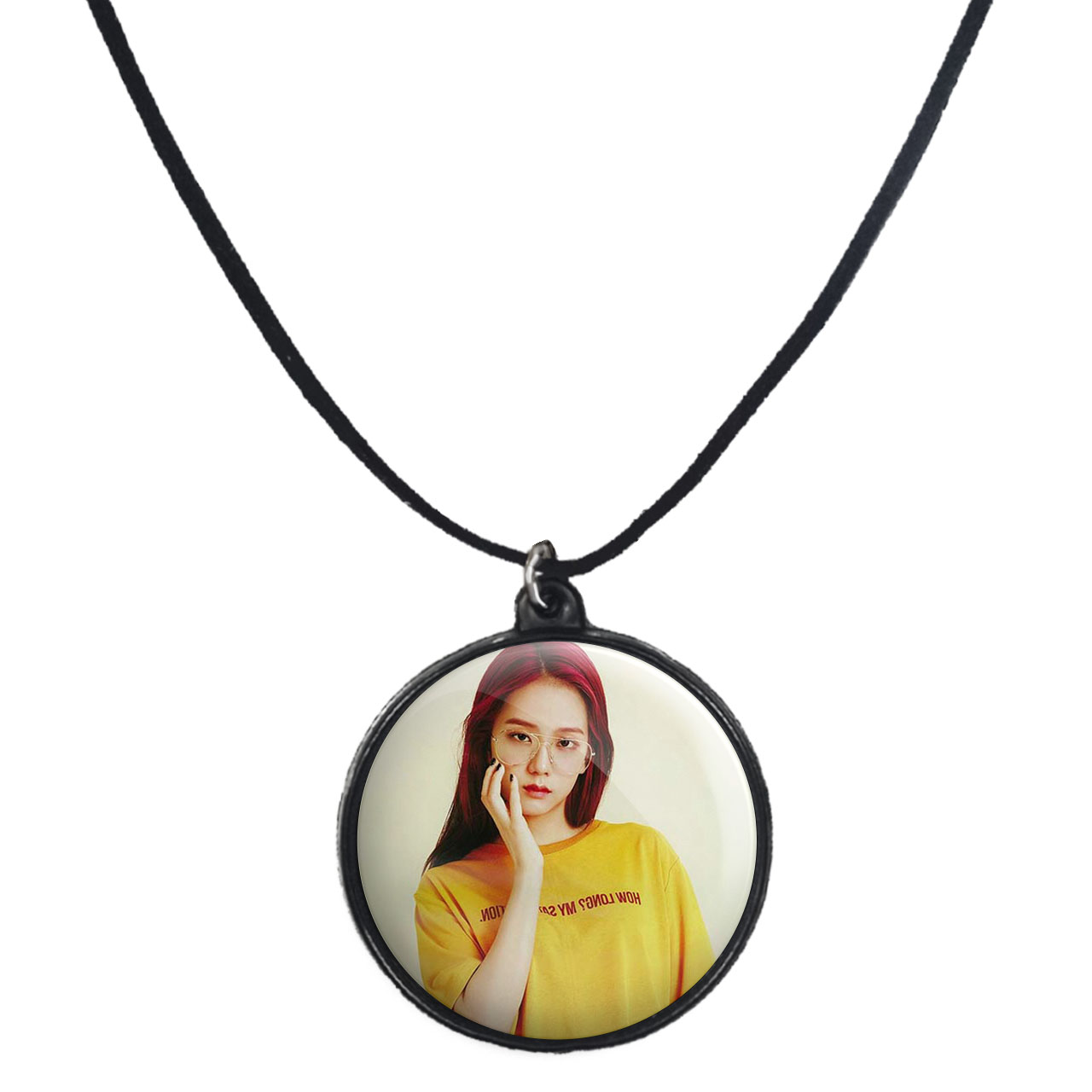 گردنبند پرمانه طرح بلک پینک کد pmb.17 مدل دو طرفه