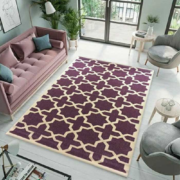 فرش ماشینی ساوین طرح 7283 بنفش تیره