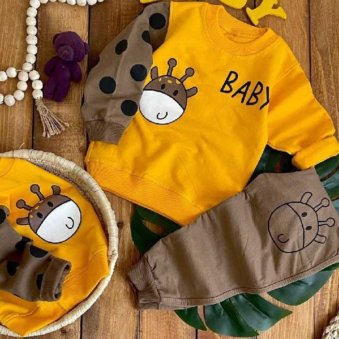 ست بلوز و شلوار  دورس طرح زرافه  پسرانه و دخترانه