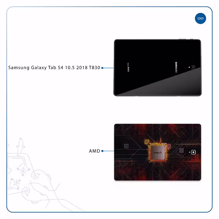 برچسب پوششی ماهوت مدل AMD Brand مناسب برای تبلت سامسونگ Galaxy Tab S4 10.5 2018 T830