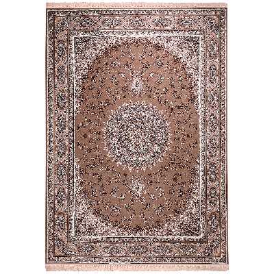 فرش ماشینی زمرد مشهد مدل عقیق زمینه بژ