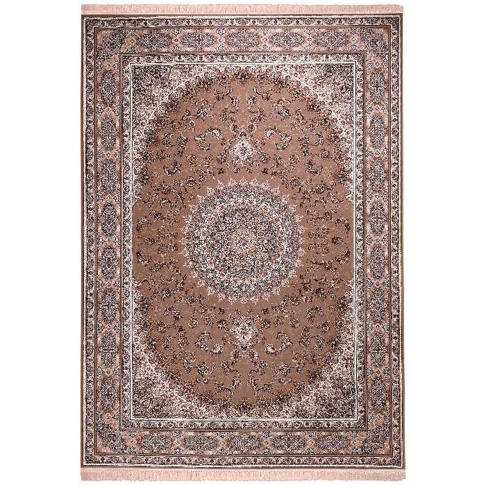 فرش ماشینی زمرد مشهد مدل عقیق زمینه بژ