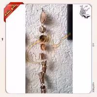 آویز دکوری مسی - سایز بزرگ - 9 تکه ( با درب قابلمه ) - ارتفتع حدودا 45 سانتیمتر - فروشگاه مس لادن زنجان
