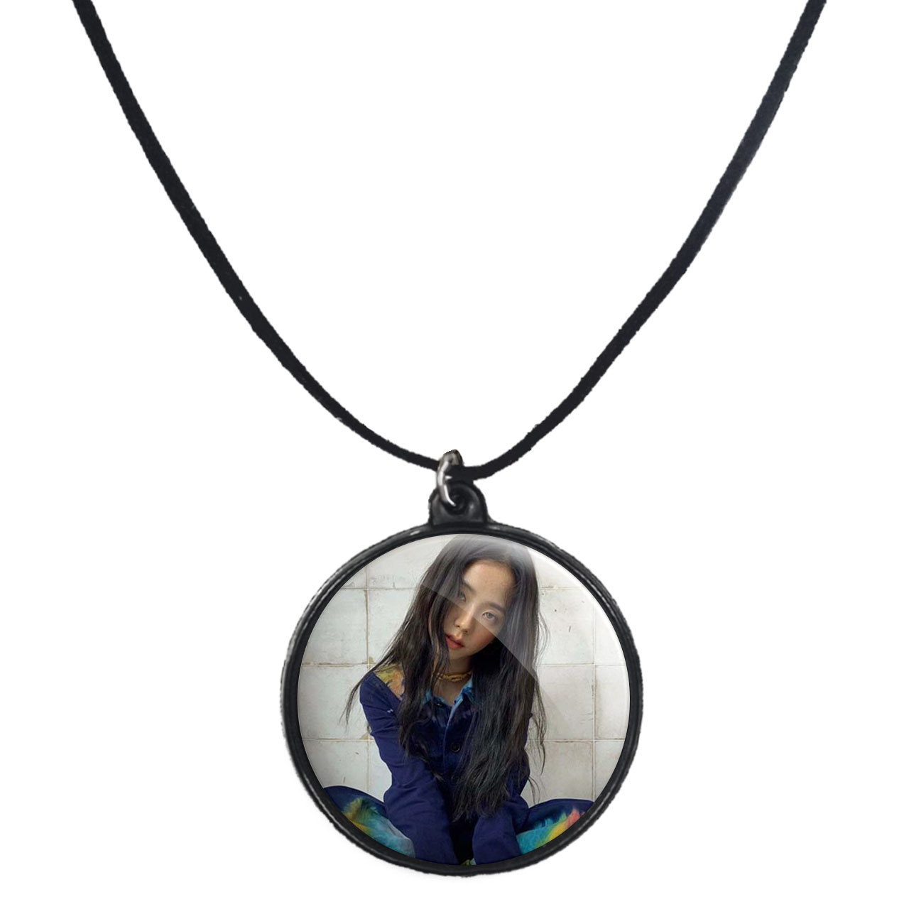 گردنبند پرمانه طرح بلک پینک کد pmb.6776 مدل دو طرفه