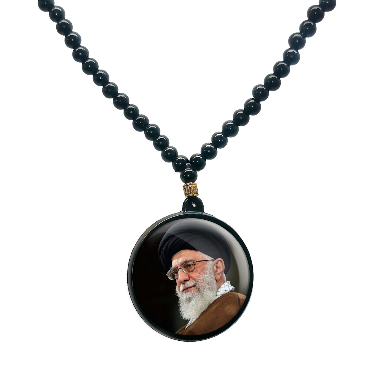 گردنبند پرمانه طرح آیت الله خامنه ای کد pmd.7361 مدل دو طرفه