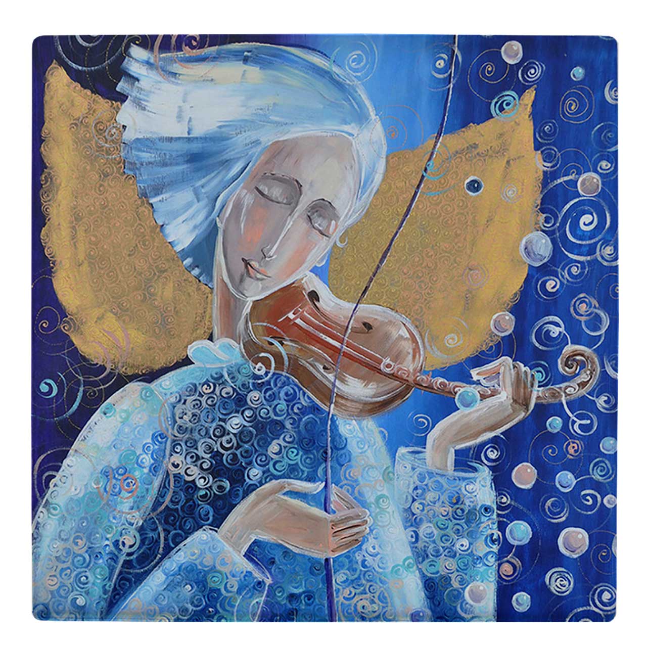  کاشی کارنیلا طرح نقاشی بانوی ویولن نواز کد wk116