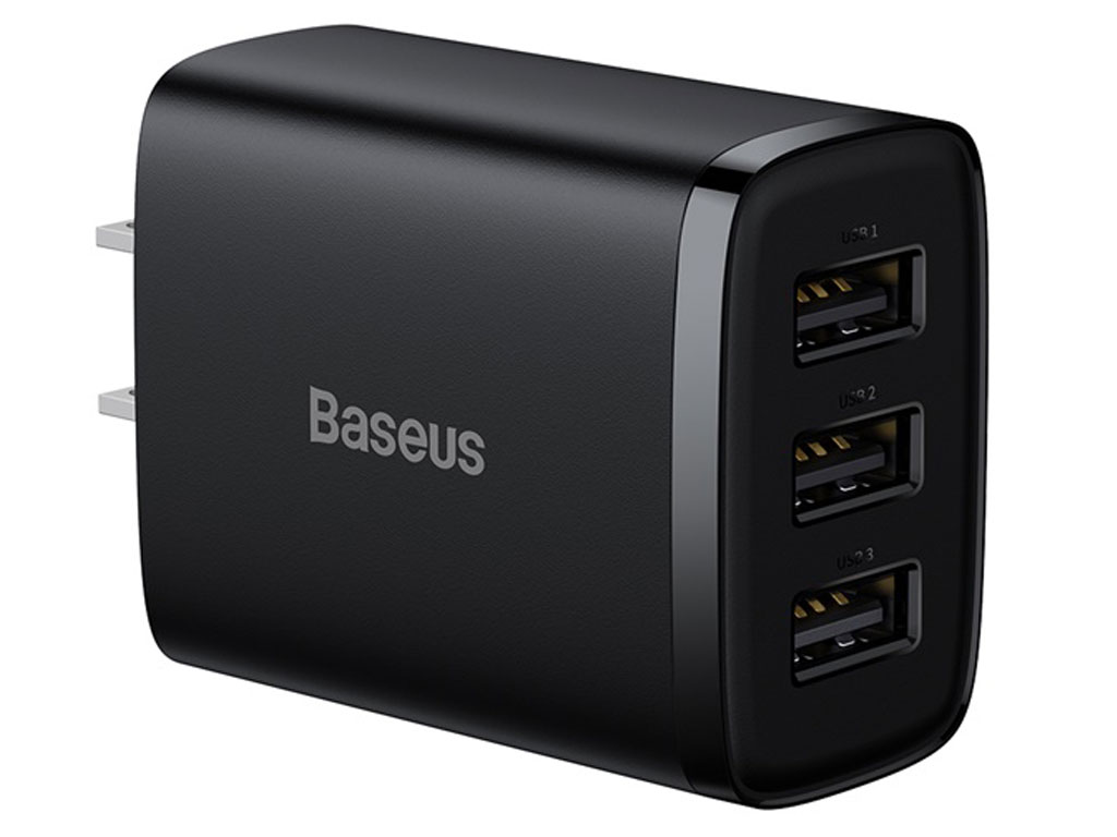 شارژر دیواری سه پورت یواس‌بی 17 وات بیسوس Baseus Compact Charger 3U US CCXJ020201