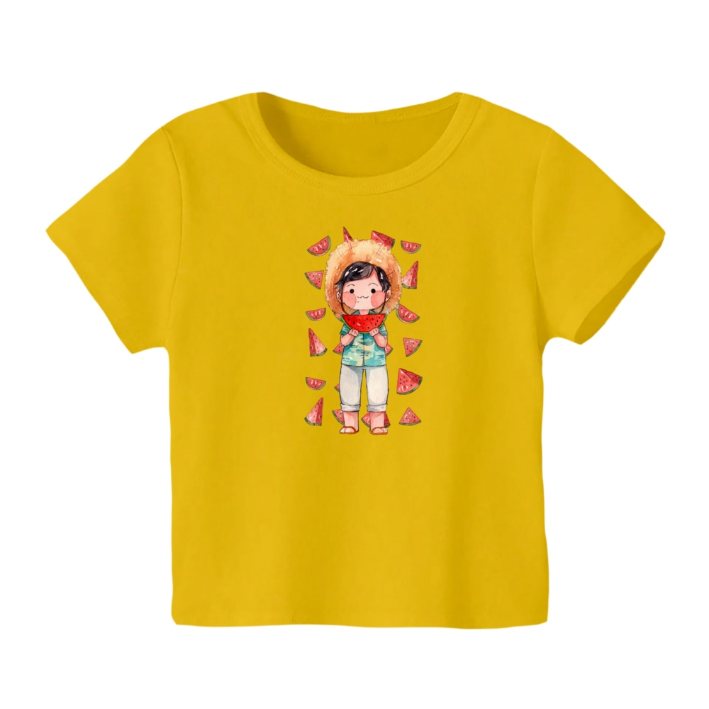 تی شرت آستین کوتاه بچگانه مدل پسرک یلدایی کد 3 رنگ زرد