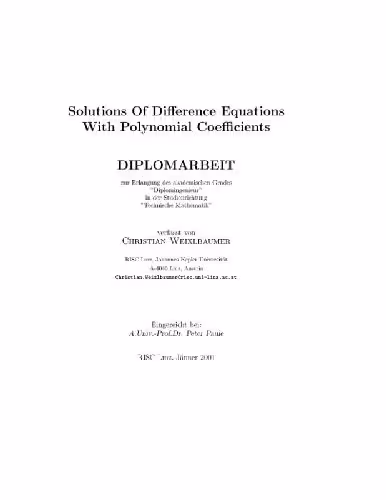 خرید و دانلود نسخه کامل کتاب Solution of difference equations with polynomial coefficients