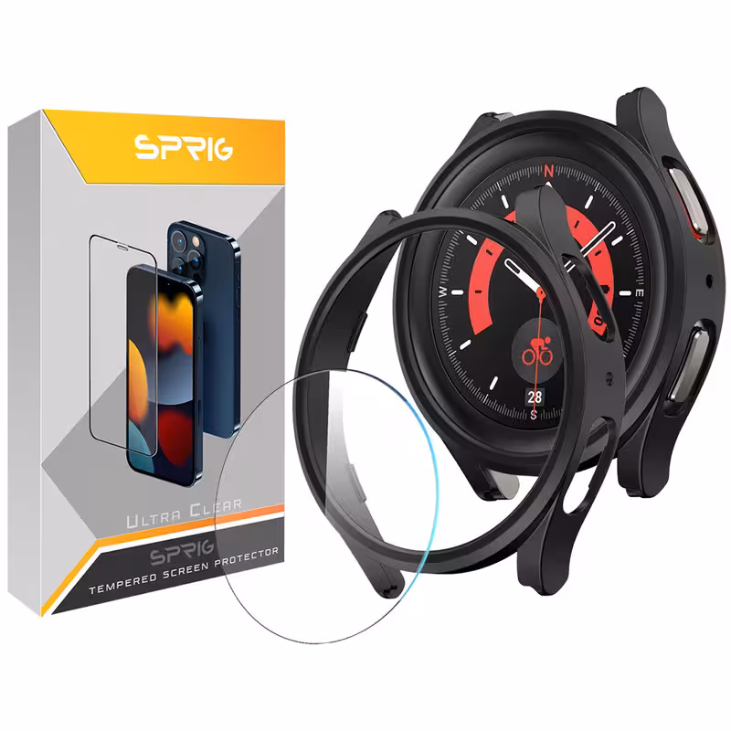 کاور اسپریگ مدل SP-360 مناسب برای ساعت هوشمند سامسونگ Galaxy Watch 5 44mm به همراه محافظ صفحه نمایش | کالا برتری