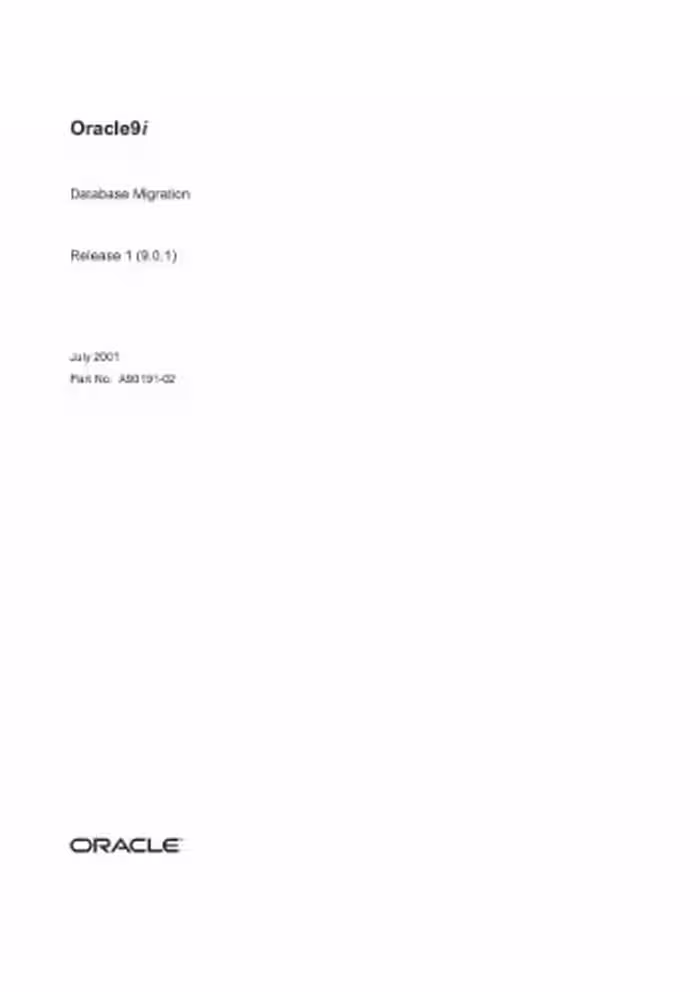 خرید و دانلود نسخه کامل کتاب Oracle9i Database Migration (Part No. A90191-02) (Release 9.0.1)