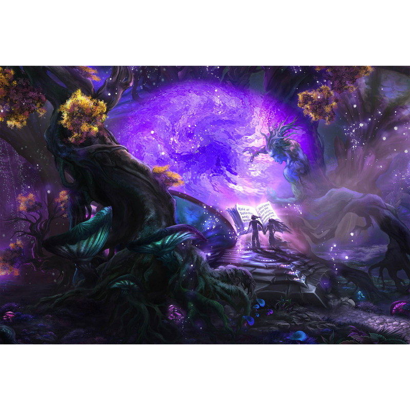 تابلو شاسی طرح جنگل جادویی درخت دختر پسر عشق مدل T1393 | دنیای قاب