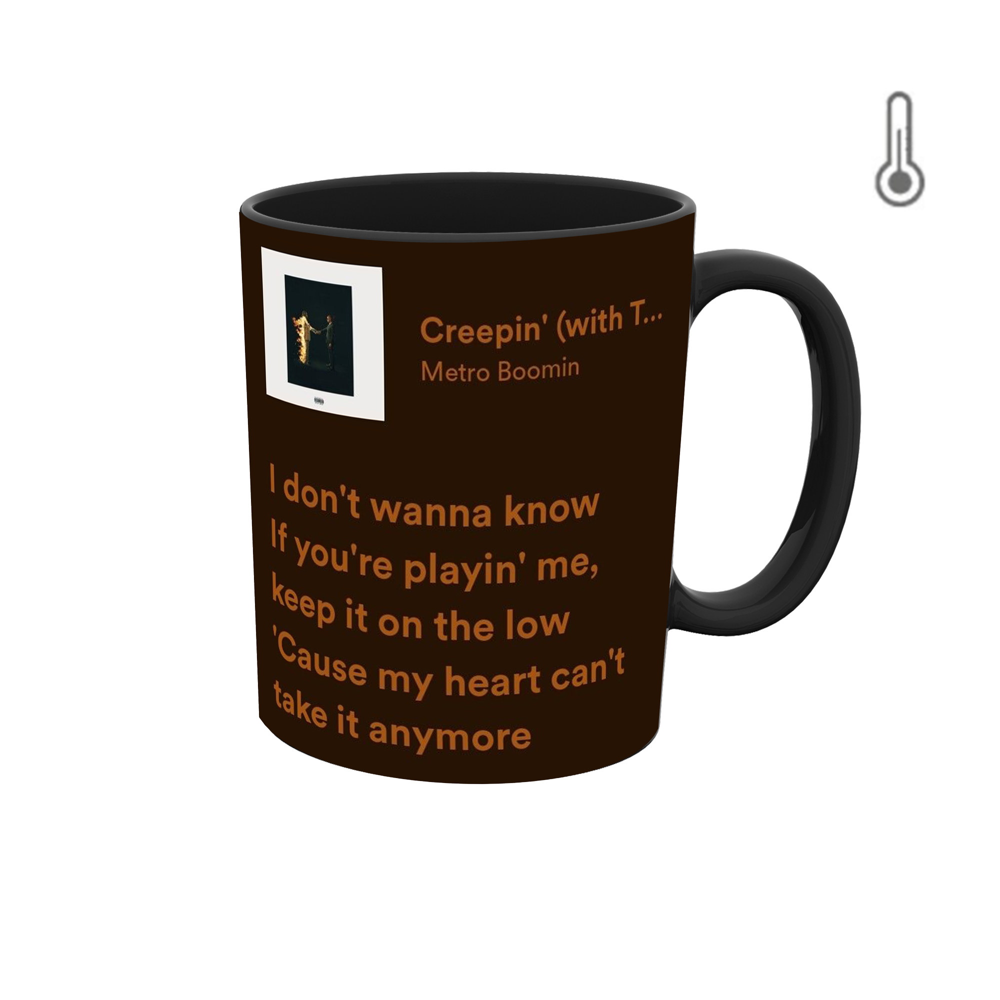 ماگ حرارتی طرح تکست موزیک اسپاتیفای د ویکند 