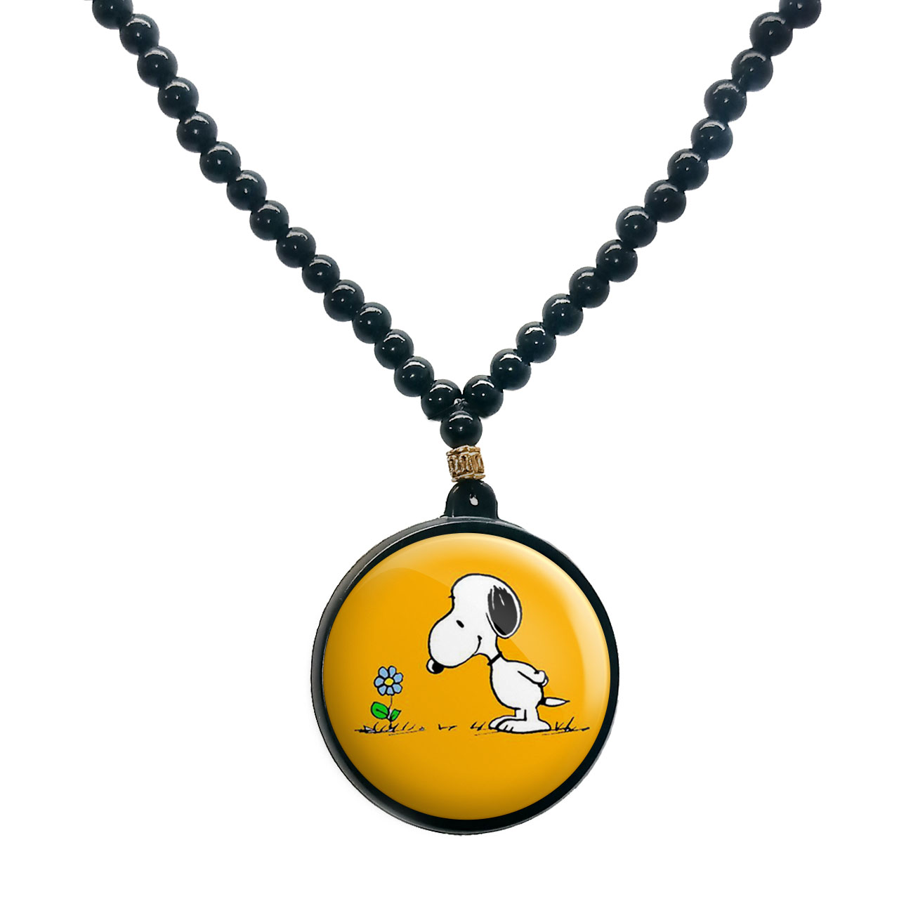 گردنبند پرمانه طرح اسنوپی کد pmd.14542 مدل دو طرفه