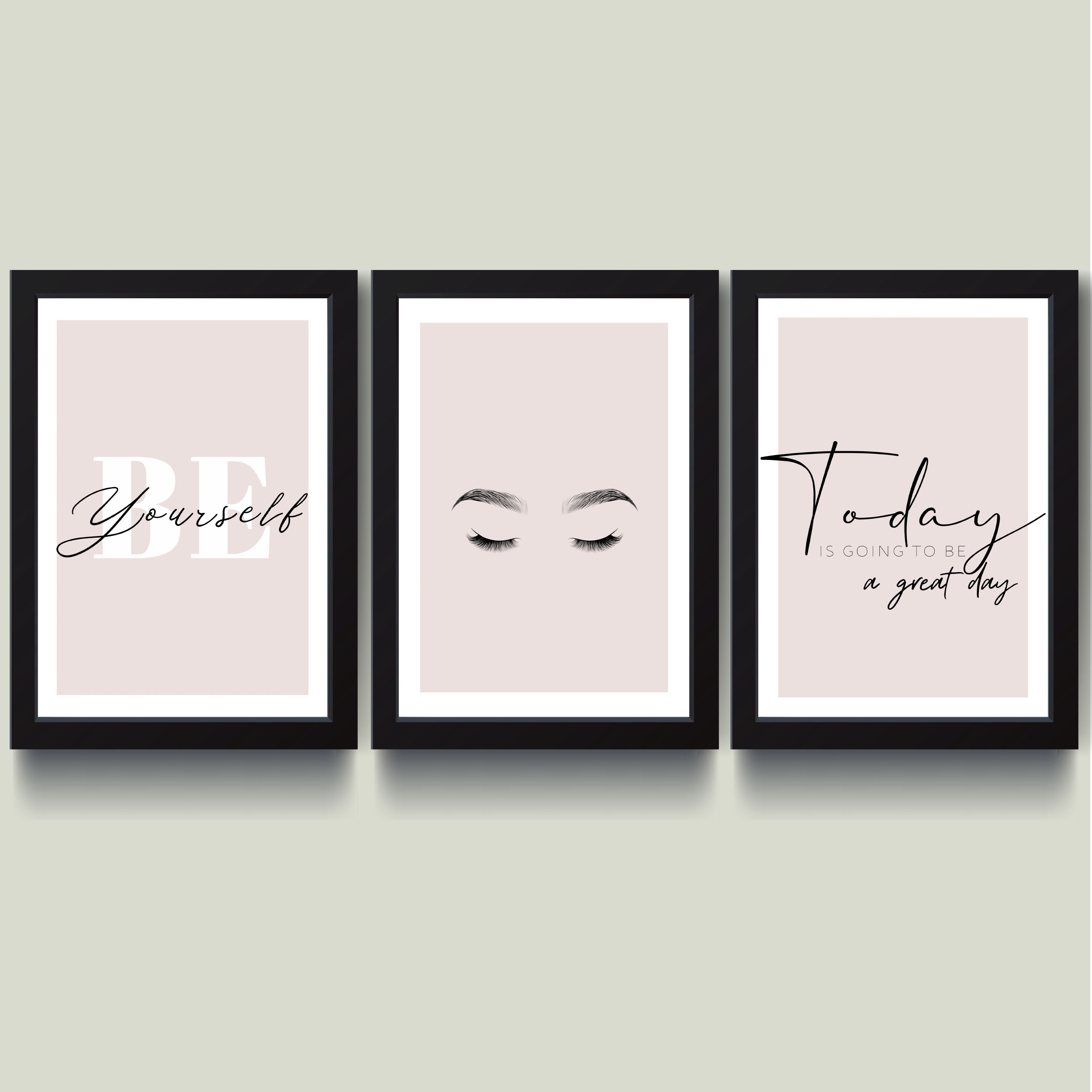 تابلو مدل مینیمال Be yourself کد M0910-w بسته 3 عددی