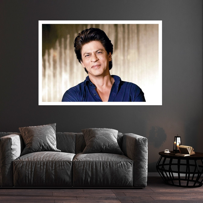 تابلو بکلیت طرح مشاهیر سینمای جهان شاهرخ خان مدل قاب شاسی W-s9894 | دنیای قاب