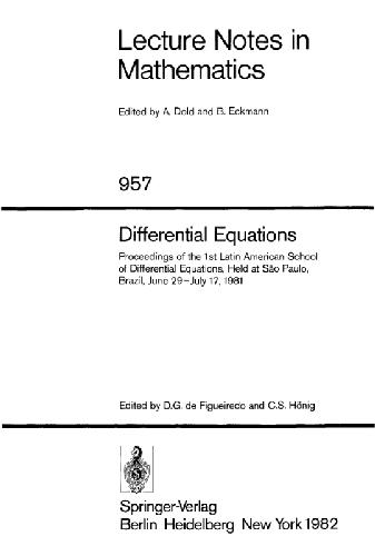 خرید و دانلود نسخه کامل کتاب Differential Equations, Sao Paulo, Brazil, 1981: Proceedings