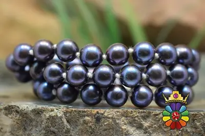 رشته مروارید سیاه استرالیایی سایز 8