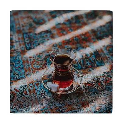  زیر لیوانی  طرح فرش ایرانی و فنجان چایی کد    5772485_4086