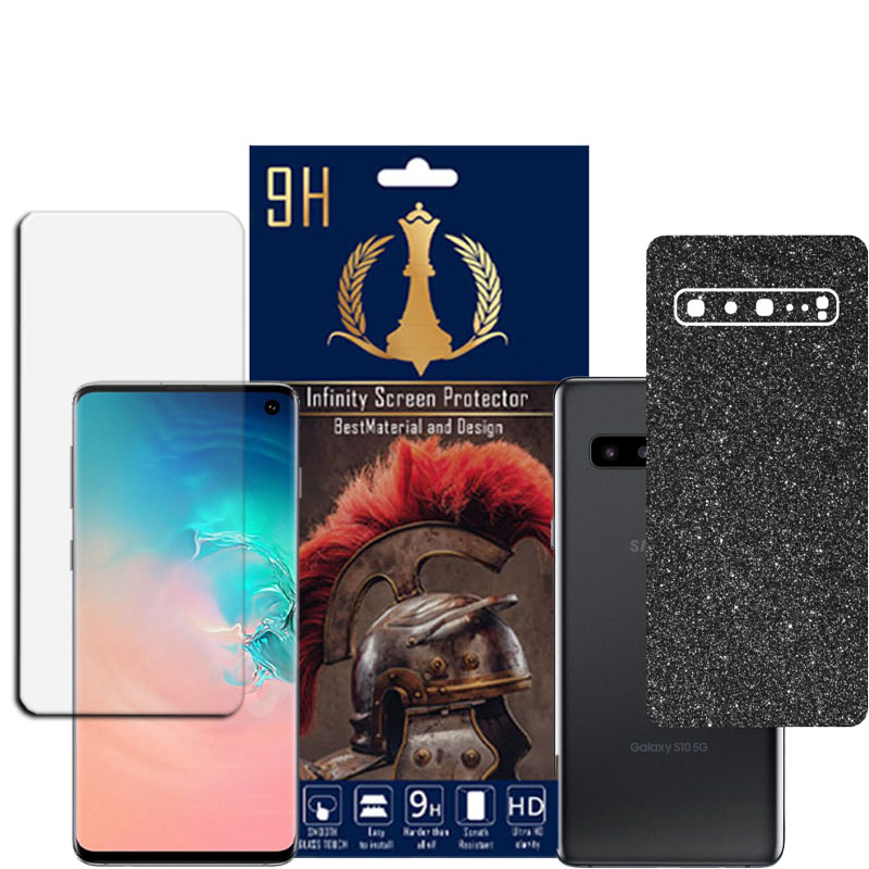 برچسب پوششی اینفینیتی مدل PRO MAX مناسب برای گوشی موبایل سامسونگ GALAXY S10 5G به همراه محافظ صفحه نمایش