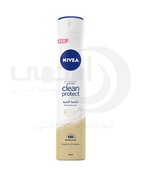 اسپری دئودورانت زنانه نیوا مدل CLEAN PEOTECT حجم 200 میل