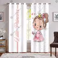 پرده پانچی دخترانه طرح پرنسسی با لباس صورتی WA-2404