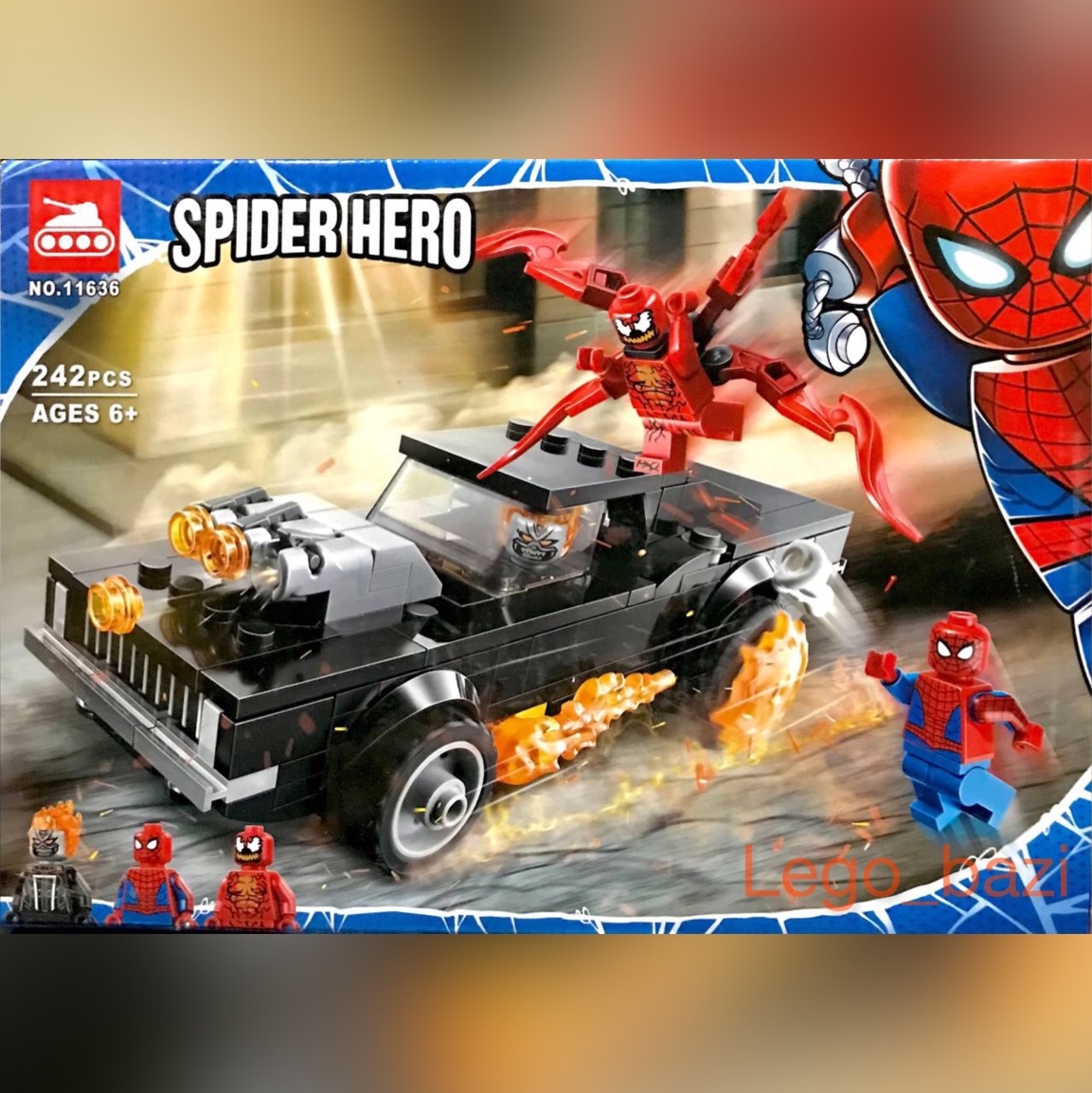 لگو نبرد اسپایدرمن و کارناگ با روح سوار برند بلا  LARI BELA TANK 11636