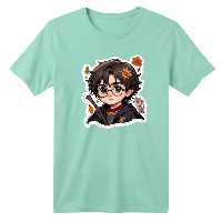 تی شرت آستین کوتاه بچگانه مدل هری پاتر کد 2 رنگ سبز روشن