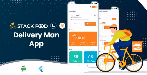 دانلود اپلیکیشن فلاتر StackFood Delivery Man