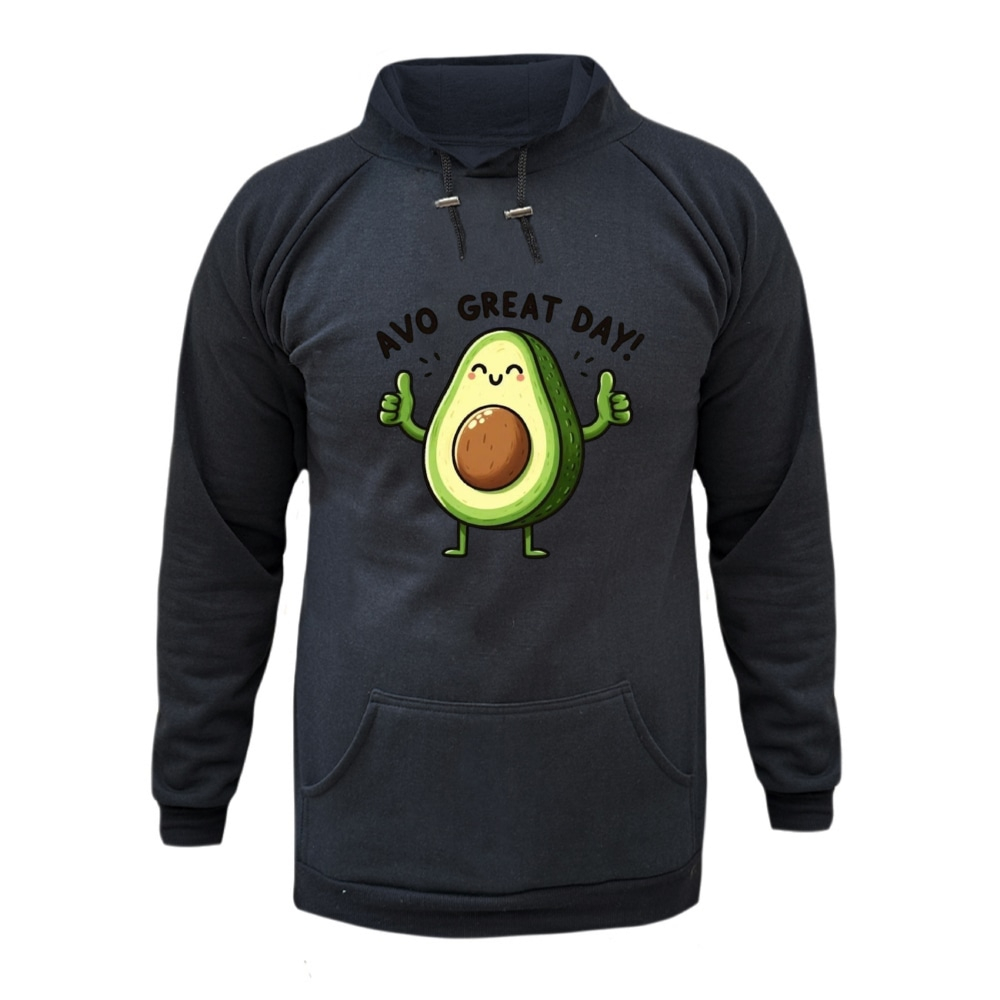 هودی زنانه مدل آووکادو خوشحال رنگ ذغال سنگی