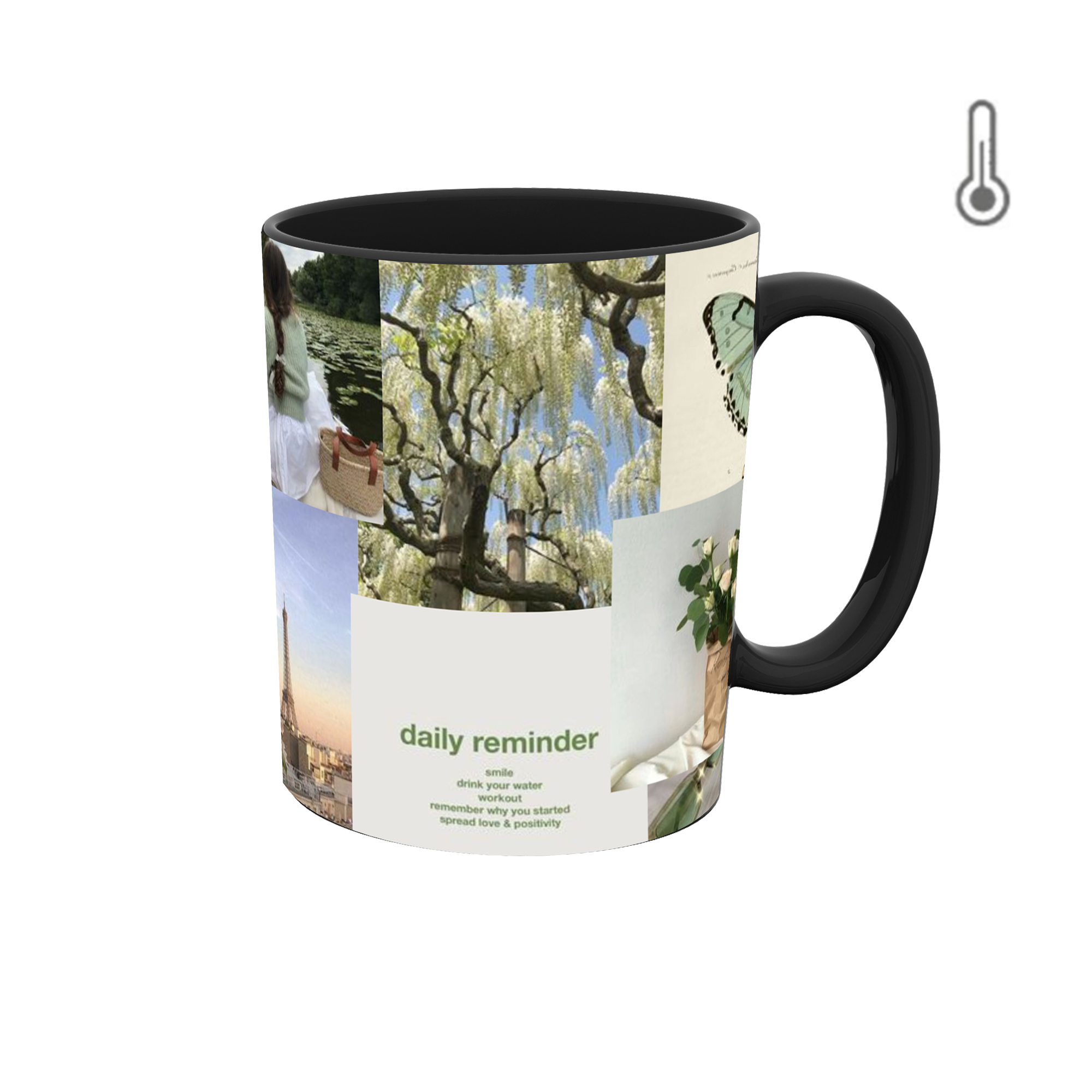 ماگ حرارتی طرح گرافیکی سبز عاشقانه 