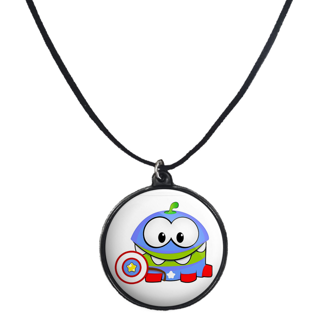 گردنبند پرمانه طرح om nom کد pmb.27641مدل دو طرفه