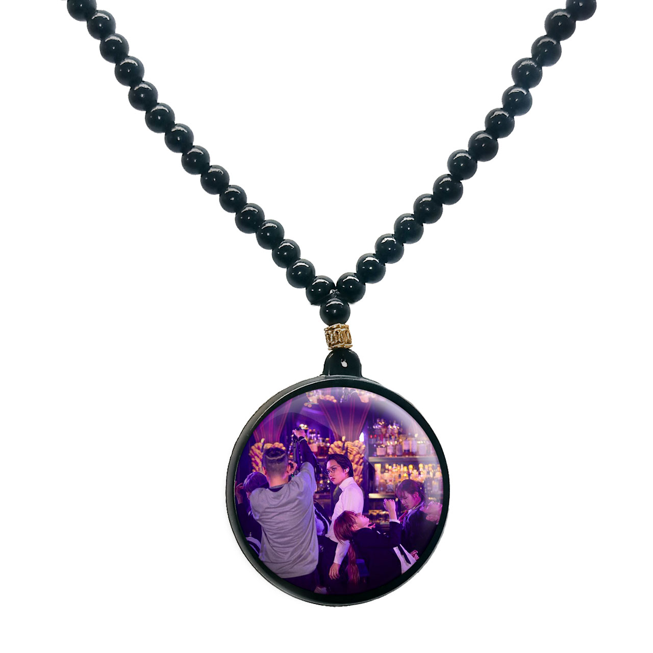 گردنبند پرمانه طرح exo کد pmd.13925 مدل دو طرفه