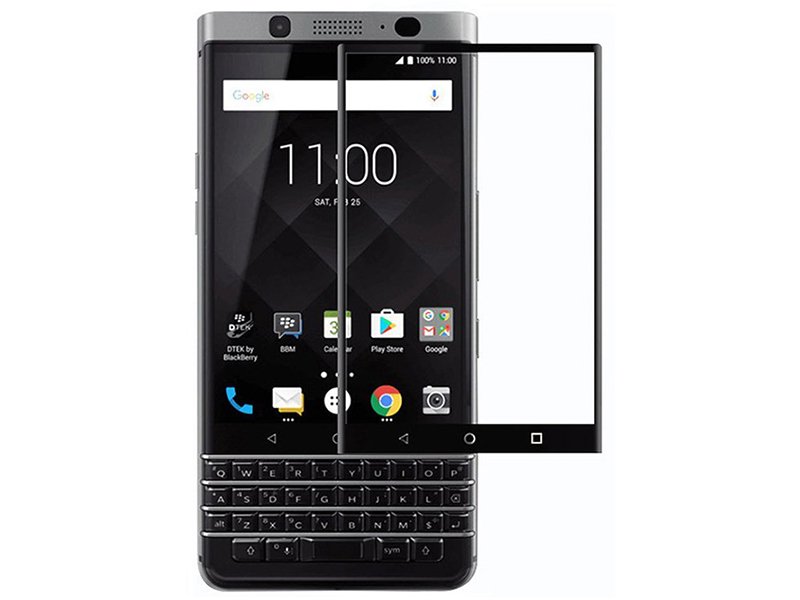 محافظ صفحه نمايش تمام چسب مدل 4D Glass Screen Protector مناسب برای گوشی موبايل بلک بری Keyone