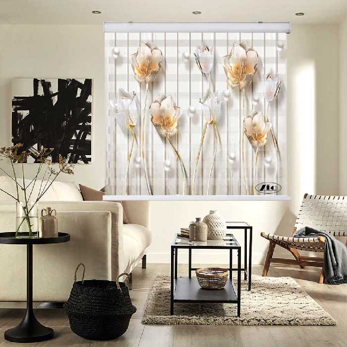 پرده زبرا زیو کد 3D1303 سایز 150x200 سانتی متر