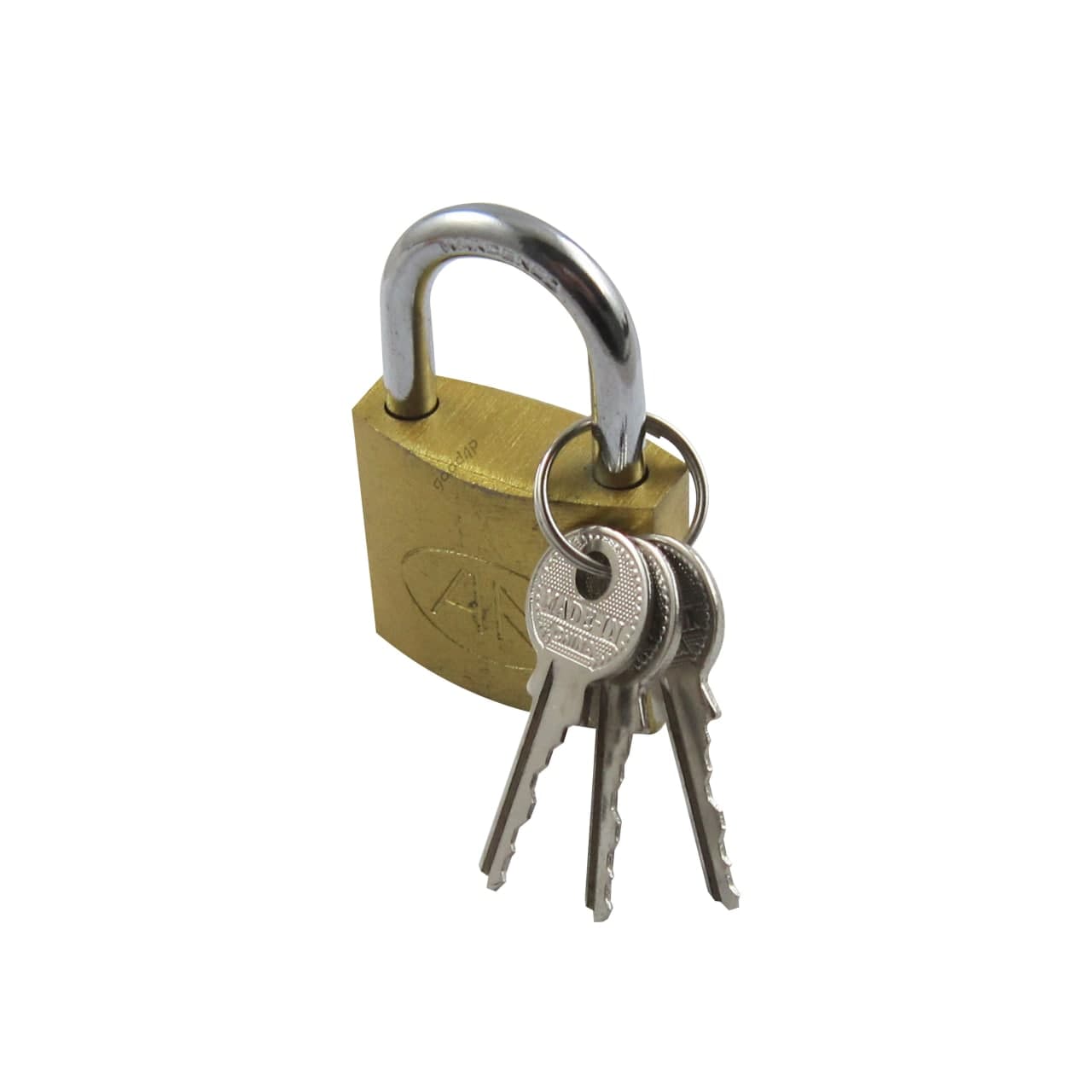 قفل آویز سایز 38 طرح برنجی 3 کلید معمولی سنگین نیکا