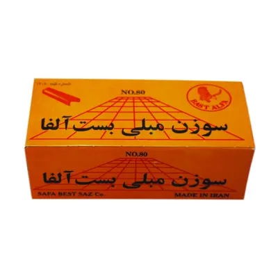 سوزن منگنه مبلی بست آلفا کد 10 سایز 80/14 بسته 3000 عددی