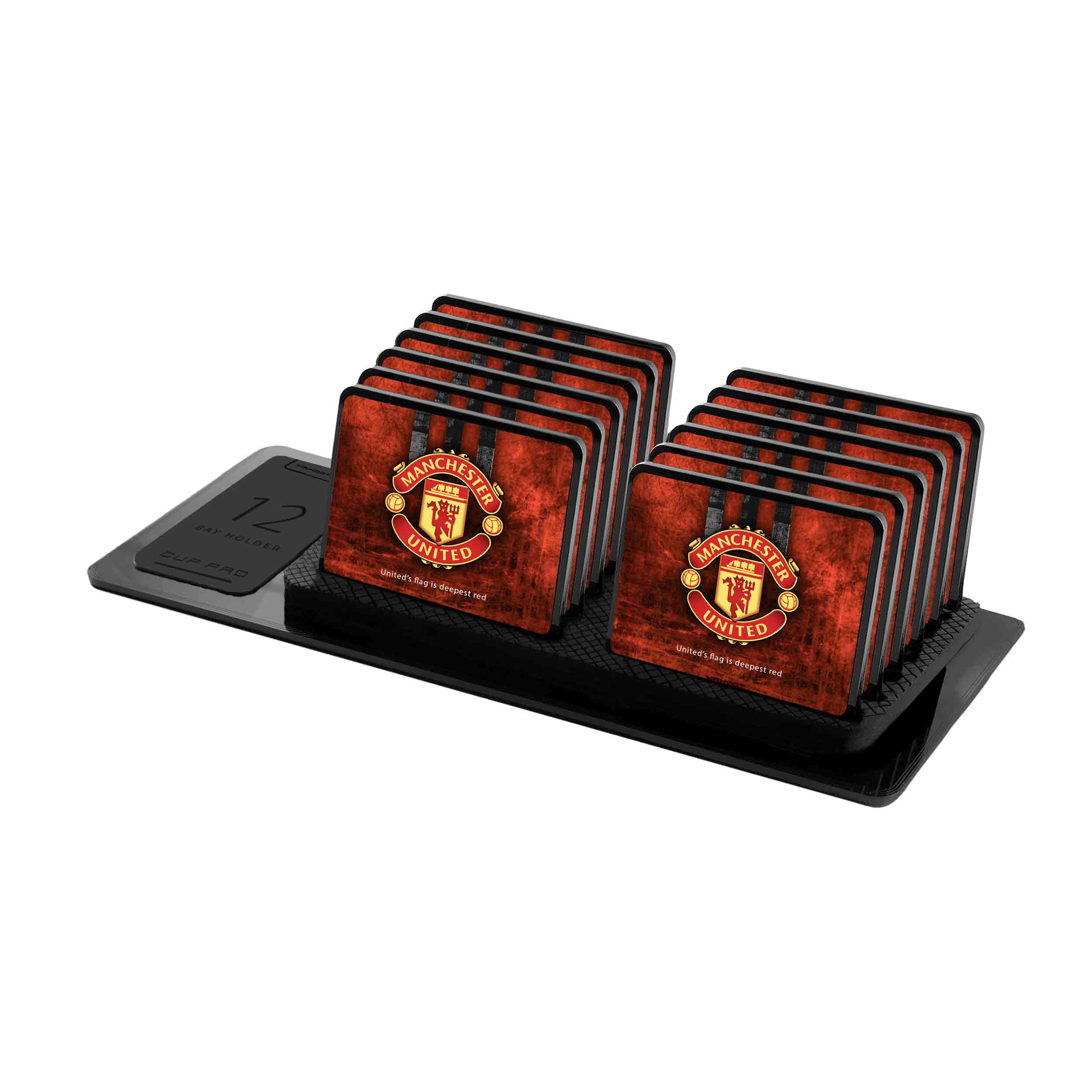 زیر لیوانی ماهوت مدل Manchester-United بسته 12 عددی