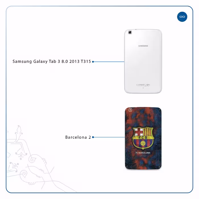 برچسب پوششی ماهوت مدل BARCELONA-2 مناسب برای تبلت سامسونگ Galaxy Tab 3 8.0 2013 T315
