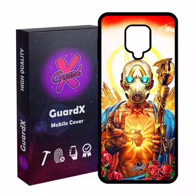 کاور گارد ایکس طرح Borderlands مدل Glass10068 مناسب برای گوشی موبایل شیائومی Redmi Note 9S / Note 9 Pro / Note 9 Pro Max