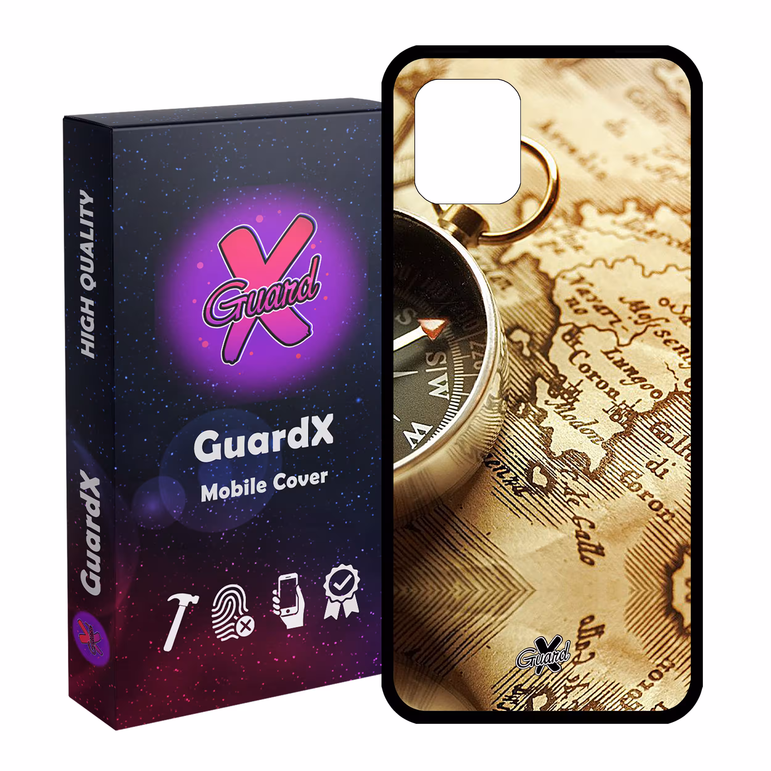 کاور گارد ایکس طرح نقشه مدل Glass10287 مناسب برای گوشی موبایل سامسونگ Galaxy Note 10 Lite