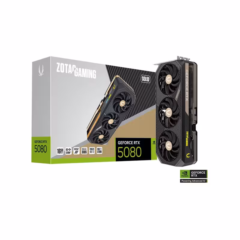 خرید کارت گرافیک ZOTAC RTX 5080 SOLID | قدرت و سرعت با معماری Blackwell