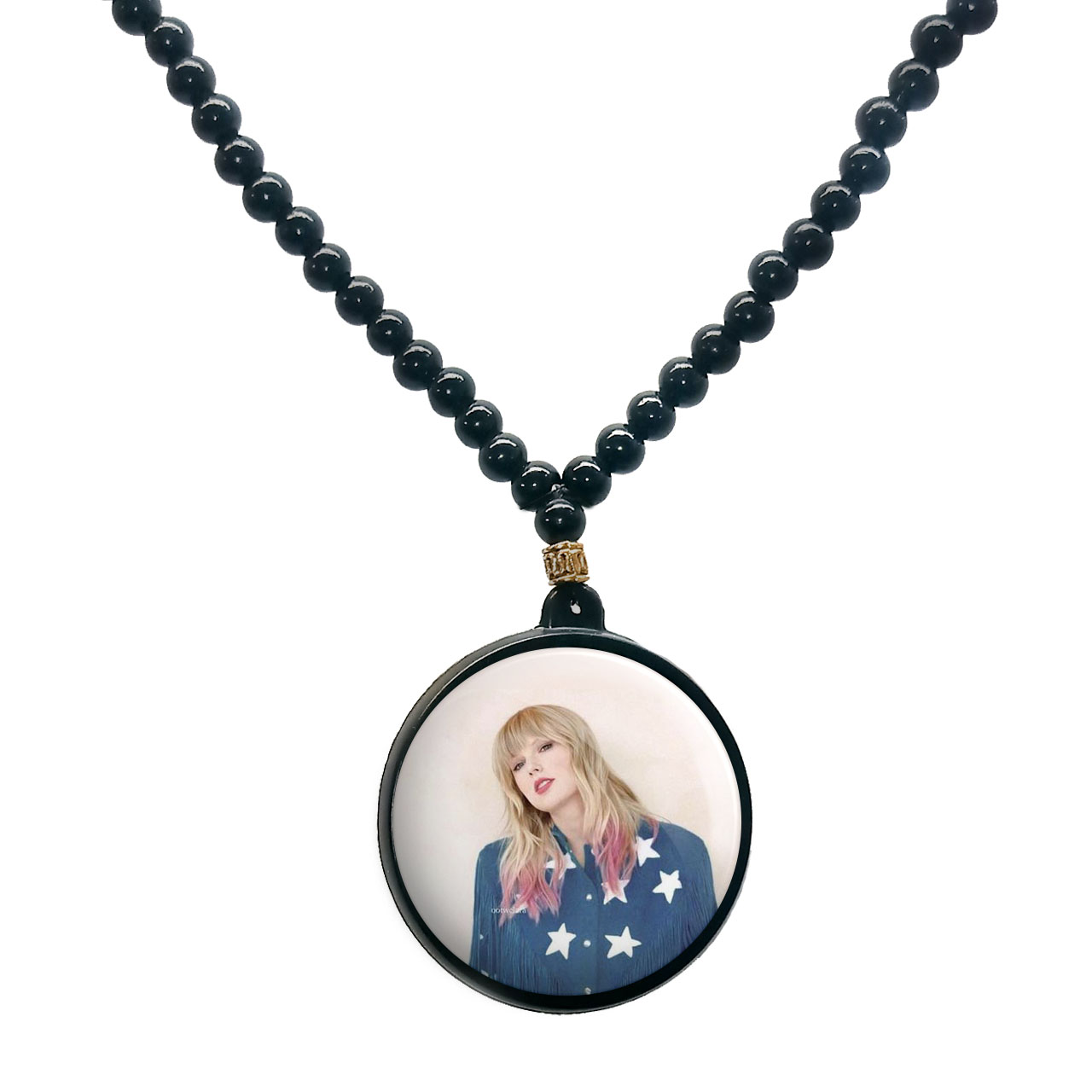 گردنبند پرمانه طرح تیلور سویفت کد pmd.796 مدل دو طرفه