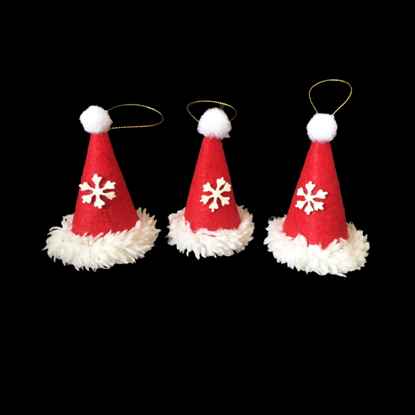 آویز کلاه بابانوئل کد477 بسته 3 عددی