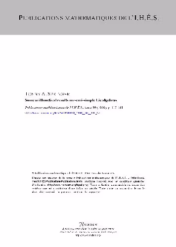 خرید و دانلود نسخه کامل کتاب Some Arithmetical Results On Semisimple Lie Algebras
