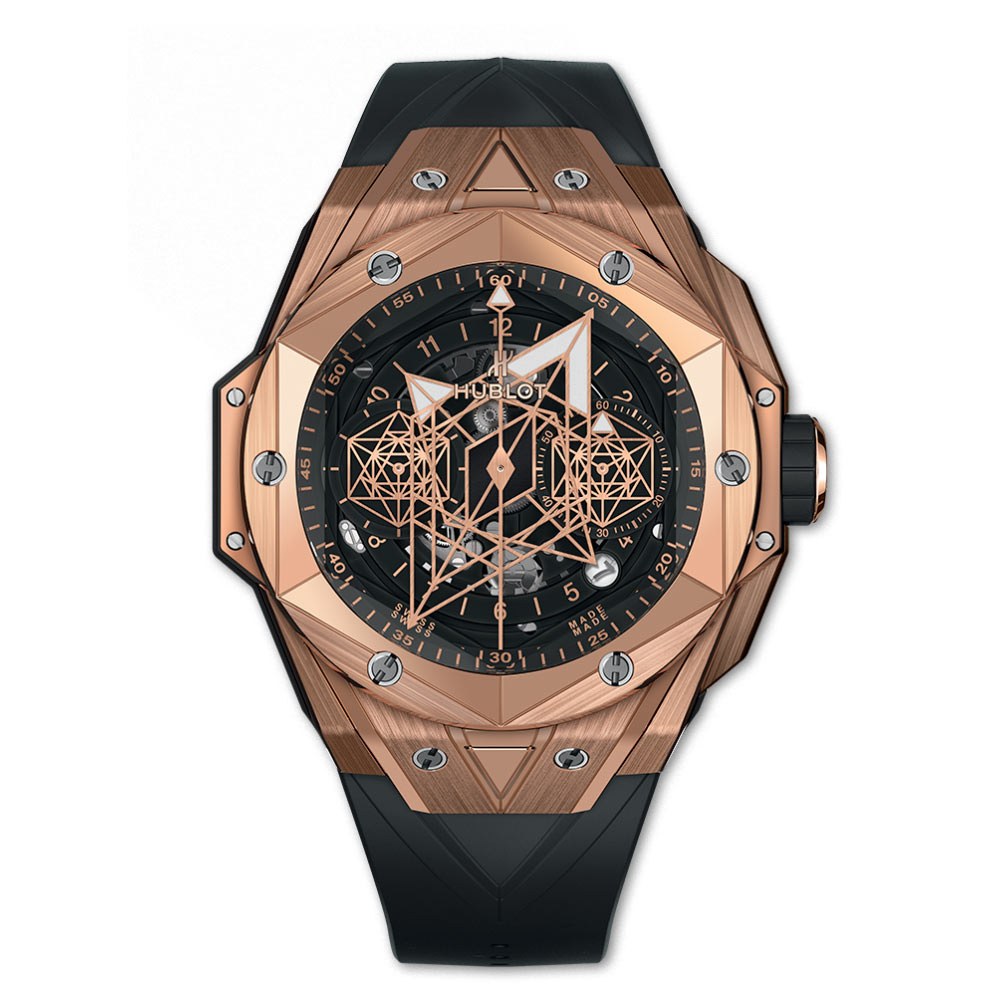 ساعت هابلوت کهکشانی مردانه رزگلد Hublot Unico Sang Bleu2Titanium