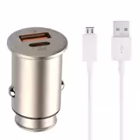 شارژر فندکی الدینیو مدل C506Q به همراه کابل تبدیل microUSB