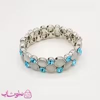 دستبند دخترانه برند کلیو Clio مدل کشی طوسی آبی کد 484